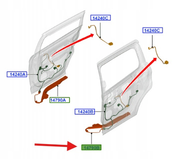 WIĄZKA INSTALACJA DRZWI PRZESUWNYCH FORD C-MAX 10- 1887372 _ AV6T-14026-AAF