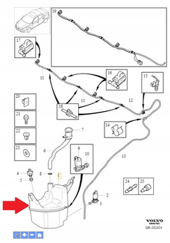 Zbiornik płynu spryskiwaczy Volvo OE 31416284