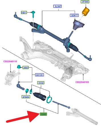 DRĄŻEK KIEROWNICZY LEWY PRAWY FORD FIESTA BMAX 12- 1545457 _ 8V51-3L519-AA