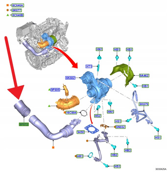 PRZEWÓD TURBINY 2.0 ECOBLUE FORD EDGE FOCUS 2018- 2414667 _ JG91-6F072-AB