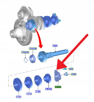 ŁOŻYSKO WAŁKA WYJŚCIOWEGO SKRZYNI MANUAL B6 FORD 2172017 _ HU3R-7B694-AHA