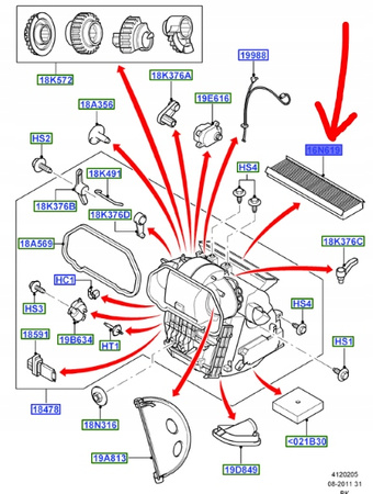 FILTR KABINOWY Z WĘGLEM FORD FIESTA FUSION 2001- _ 1713178 _ 2S6J-19G244-AAHF 