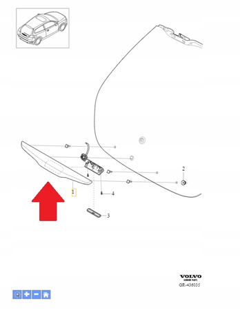 BLENDA UCHWYT KLAPY BAGAŻNIKA VOLVO C30 2007- OE 30657234