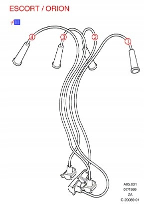PRZEWODY ZAPŁONOWA FORD ESCORT ANGLIK 1.3 1.4 1.6 BENZYNA _1202496_1U2J-12280-AB1A