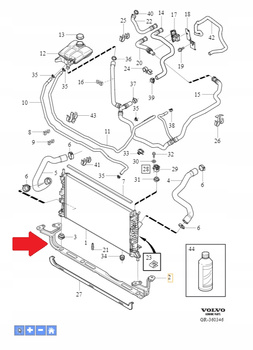BELKA WSPORNIK CHŁODNICY VOLVO S40 2004- C30 V50 2007- OE 30723204