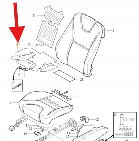 MATA GRZEWCZA FOTELA PRZEDNIEGO VOLVO V40 2013- OE 31467421