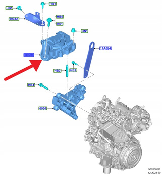 ŁAPA PODUSZKA SILNIKA 2.0L ECOBLUE FORD KUGA 2020- 2521512 _ LX61-6F012-NB