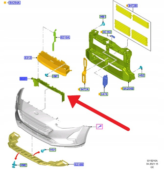 KIEROWNICA POWIETRZA PRZÓD FORD FOCUS 2018- OE 2581097 _ NX7B-8314-AB