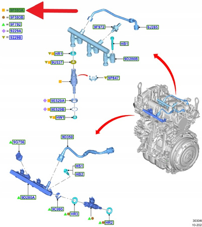 WTRYSKIWACZ 1.5 EB FORD FOCUS KUGA FIESTA 2018- 2684752 _ HX7G-9F593-BC