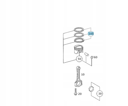 ZESTAW PIERŚCIENI TŁOKOWYCH MERCEDES A2660300024