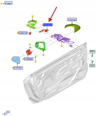 KIERUNKOWSKAZ LUSTERKA LEWY FORD MUSTANG 15- 23- 5283551 _ FR3B-13B382-AA