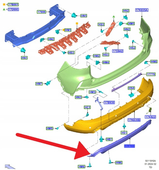 OSŁONA ZDERZAKA DOLNEGO TYŁ FORD KUGA 2020- 2722624 _ RV4J-17F765-AA5BQH