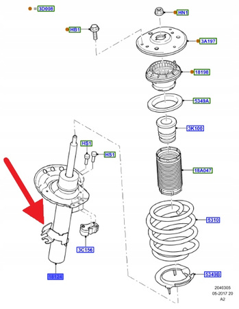 AMORTYZATOR LEWY PRZÓD FORD MONDEO 2010- OE 1721092 _ AG91-18K001-GBB
