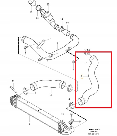 PRZEWÓD INTERCOOLERA VOLVO V70 III 08-15r