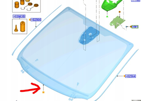 SZYBA PRZEDNIA FORD GALAXY Mk4 2018- 2507185 _ KS7B-U03100-BE