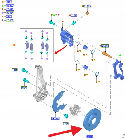 TARCZA HAMULCOWA PRZEDNIA FORD RANGER MK6 2022- OE 2557964 _ MB3C-1125-DA