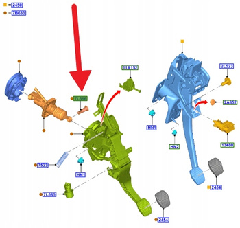 BLOKADA PEDAŁU SPRZĘGŁA FORD KUGA FOCUS 2018- OE 2375194 _ JX61-7L586-AA