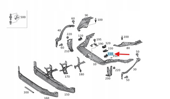 DOLNY ZAMEK RYGIEL MASKI MERCEDES SLK W172 SL W231 OE A1728800260
