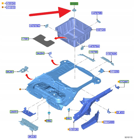 KOREK SPUSTU WODY W BAGAŻNIKU FORD PUMA 2019- 2421671 _ L1TB-S018B28-AB