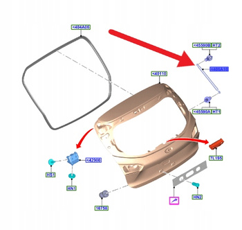 SIŁOWNIK KLAPY TYŁ L P FORD FOCUS HATCHBACK 2018- 2707419 _ JX7B-A406A10-DA