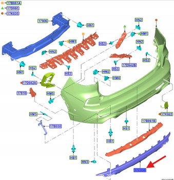 LISTWA ZDERZAKA TYLNEGO DÓŁ KUGA MK3 2020- 2501904 _ LV4B-17E911-SAA59PQ
