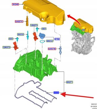 UCZELKA POKRYWYC GŁOWICY ZAWORÓW FORD 1.0 ECOBOOST 1799829 _ CM5G-6K260-EB
