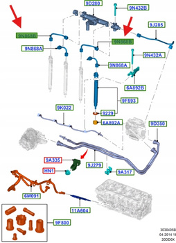 PRZEWÓD WTRYSK 2 I 4 CYLINDER FORD RÓŻNE MODELE 1683836 _ 9M5Q-9N868-BA