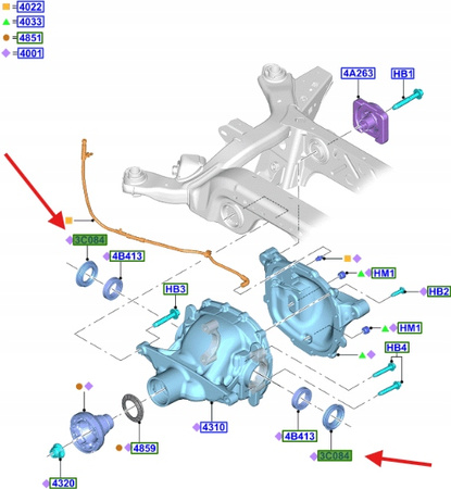 USZCZELNIENIE PÓŁOSI MOSTU TYŁ FORD MUSTANG 15- 23- 5400902 _ AL3W-3B112-AB