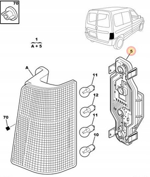 WKŁAD LAMPY TYŁ CITROEN BERLINGO OE 634679