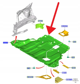OSŁONA POD SILNIK 1.5 TDCI FORD FOCUS 2018- OE 2450240 _ JX6B-6B629-BE