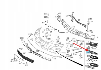 LEWA KRATKA ZAŚLEPKA ZDERZAKA PRZÓD MERCEDES S klasa W221 OE A2218850153