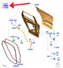 ZAWIAS GÓRNY DRZWI PRAWY TYŁ FORD KUGA 2020- 2193184 _ H1BB-A26800-AC