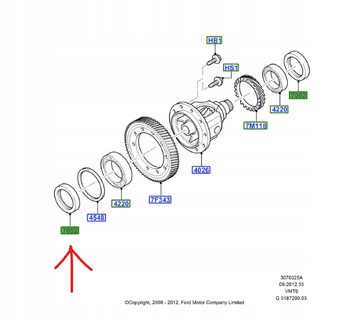 USZCZELNIENIE PÓŁOSI PRZEDNIEJ FORD TRANSIT MK6 1490305 _ 8C1R-3K169-AA