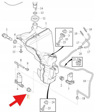 USZCZELKA POMPKI SPRYSKIWACZY VOLVO S60 V60 2019- XC60 2018- OE 32328235
