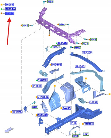 PAS PRZEDNI FORD MUSTANG MK6 2017- OE 2316053 _ JR3B-8B041-AJ