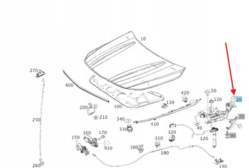 ZAWIAS MASKI PRAWY MERCEDES CLA W117 OE A1178800228