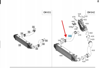 PRZEWÓD RURA INTERCOOLERA PRAWA DIESEL MERCEDES GLK W204 OE A2045282482