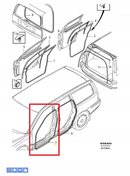 USZCZELKA KAROSERYJNA DRZWI LEWY PRZÓD VOLVO V70 XC70 S60 2001- OE 30779419