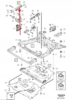 PODUSZKA SILNIKA PRAWA 2.0B VOLVO S90 2019- OE 31682684