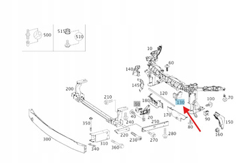 WSPORNIK CHŁODNICY LEWY MERCEDES W117 W156 W176 W242 W246 A2465050730