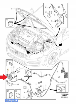 Lewy zamek maski Volvo OE 31457176
