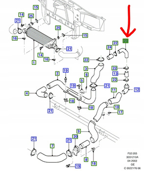 PRZEWÓD INTERCOOLERA FORD MONDEO Mk3 DIESEL 2000-2002 _1132832_1S7Q-6F074-CA