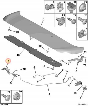RĄCZKA OTWIERANIA MASKI ZACZEP CITROEN JUMPY IV SPACETOURER OE 9808405680