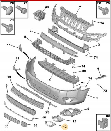 Chromowane ramki halogenów Citroen Berlingo B9 OE 1608323880