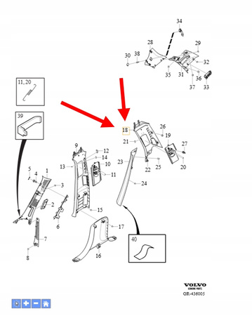 OSŁONA SŁUPKA C PRAWA VOLVO XC90 2016- OEM/OE 31463322