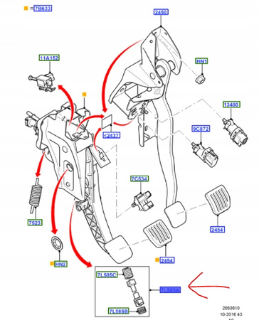 SPRĘŻYNA PEDAŁU SPRZĘGŁA FORD MONDEO S-MAX GALAXY_1580248_7G9N-7A600-LB