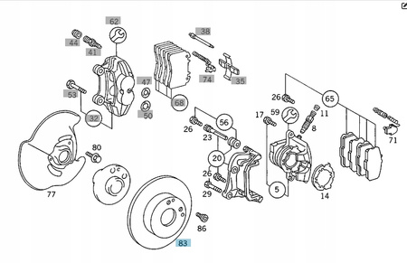 Zestaw tarcz hamulcowych przód Mercedes-Benz W124 A124 421 16 12