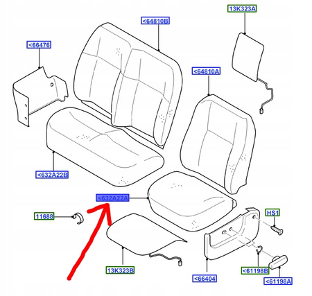 PODUSZKA SIEDZENIA KIEROWCY FORD TRANSIT 2000-14 _ 1432298 _ 6C11-V63222-AA 