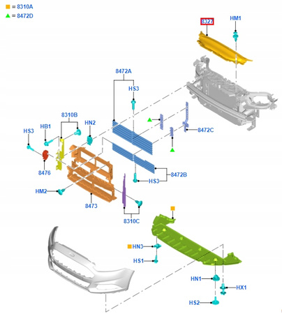 NAKŁADKA PASA PRZEDNIEGO FORD MONDEO Mk5 2014- _ 1863319 _ DS73-16613-BB