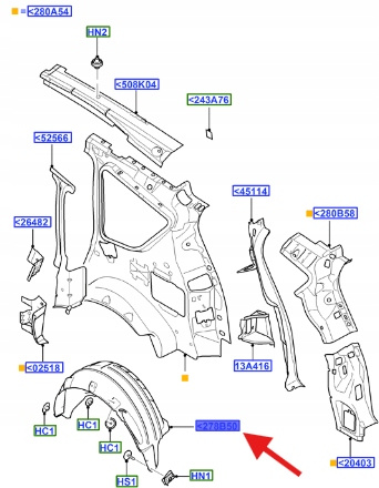 NADKOLE TYLNE LEWE S-MAX GALAXY 2006-15 1859673 _ 6M21-U278B51-BA